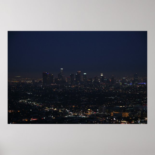 Pôster Skyline Noite de Los Angeles (Frente)