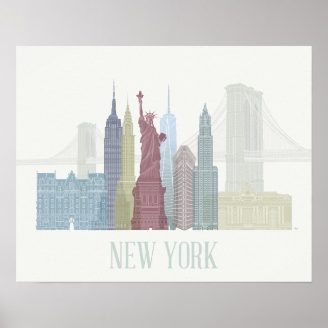 Poster Skyline Nova York (Frente)