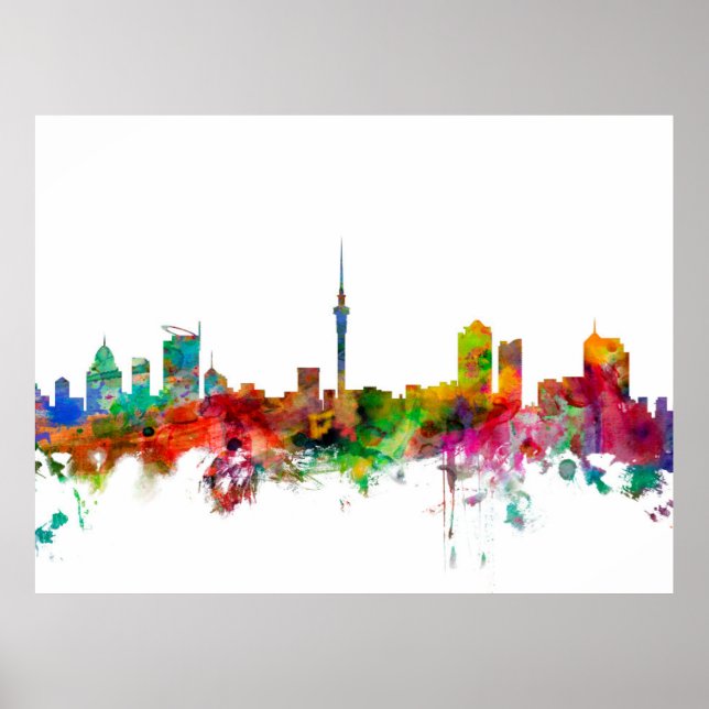 Poster Skyline Nova Zelândia (Frente)