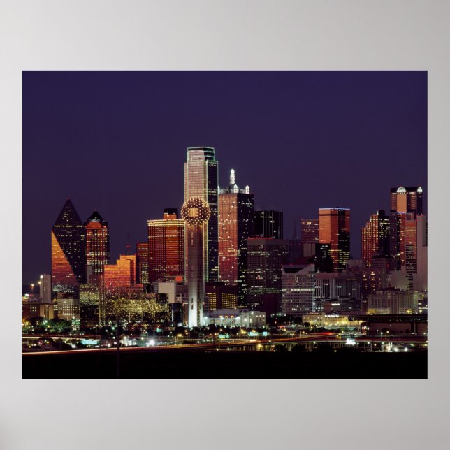 Pôster Skyline of Dallas, Texas (Frente)