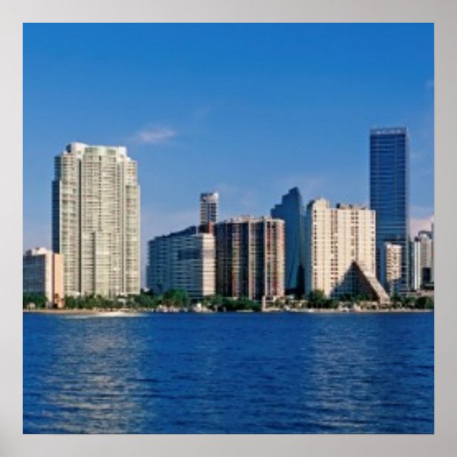 Pôster Skyline of Miami, Florida (Frente)