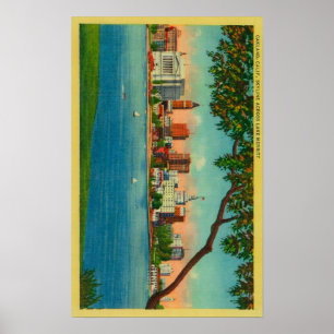 Poster Skyline of Oakland across Lake Merritt