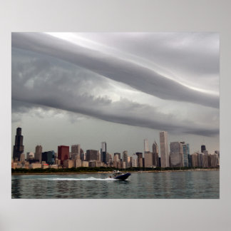 Poster Skyline Ominoso de Chicago