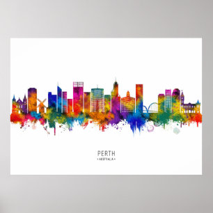 Poster Skyline Perth Austrália