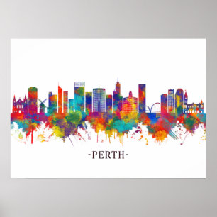 Poster Skyline Perth Austrália