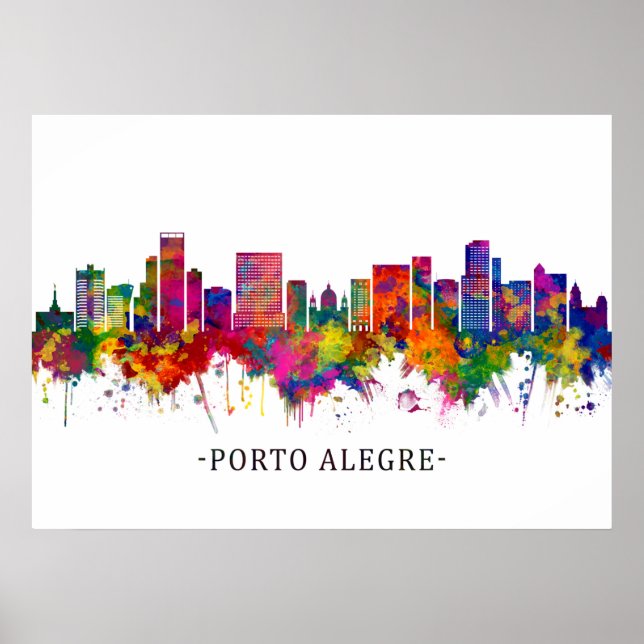 Poster Skyline Porto Alegre Brasil (Frente)