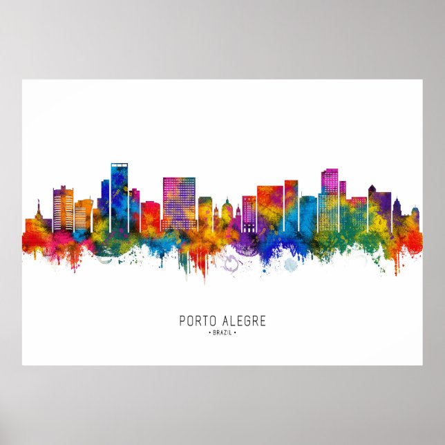 Poster Skyline Porto Alegre Brasil (Frente)