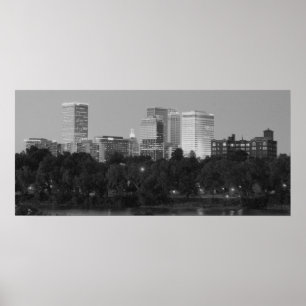 Pôster Skyline preta & branca de Tulsa