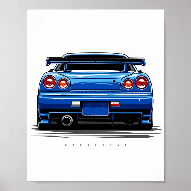 Poster Skyline R34 GTR | Zazzle Brasil