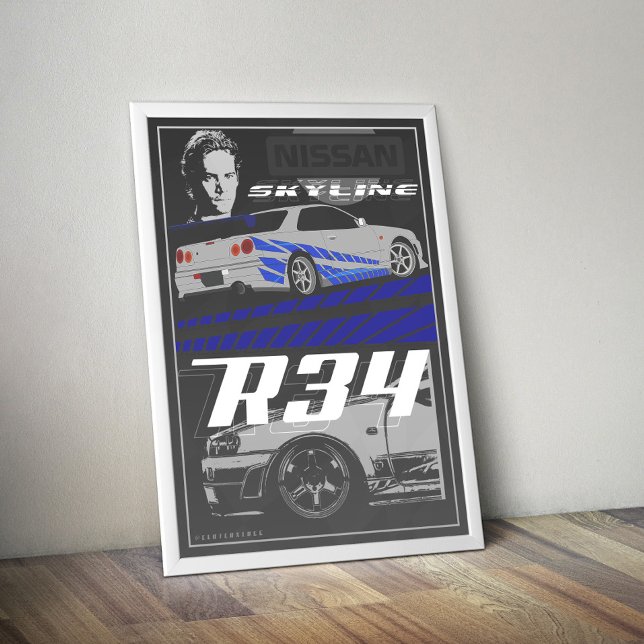 Poster Skyline R34 Rápido e Furioso (Criador carregado)