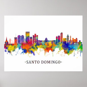 Poster Skyline República Dominicana de Santo Domingo