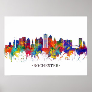 Poster Skyline Rochester Nova York