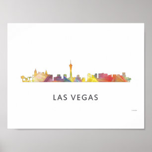 PÔSTER SKYLINE WB1 DE LAS VEGAS, NEVADA -