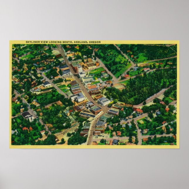 Pôster Skyliner View olhando para sul sobre Ashland, OU (Frente)