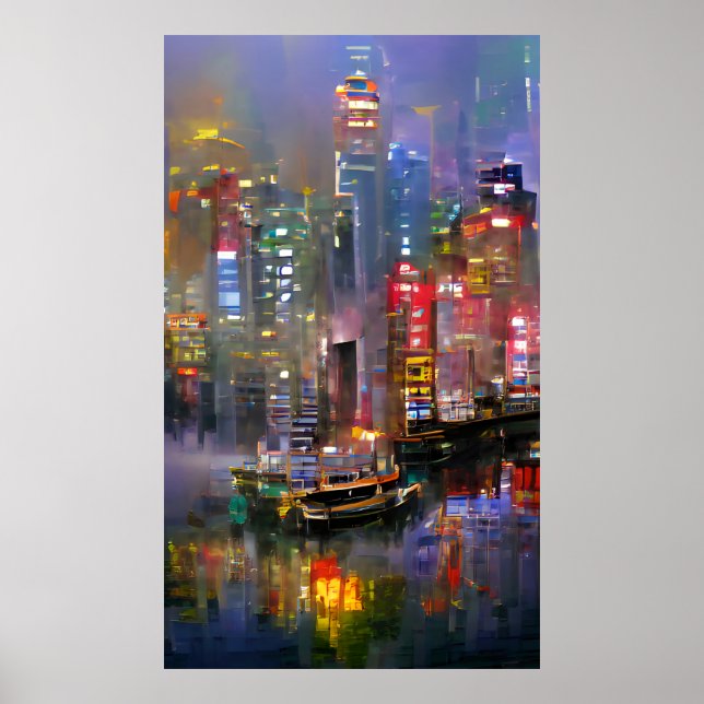 Poster Skyscraper - Colorful Abstract Painting (Frente)