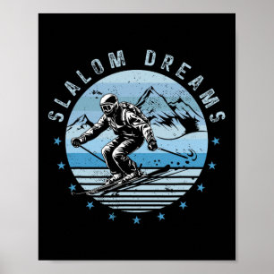 Poster Slalom Sonha Esquiando Esportes Extremos de Invern
