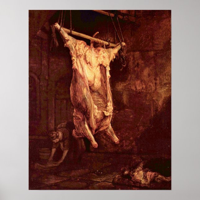 Pôster Slaughtered ox by Rembrandt Harmenszoon van Rijn (Frente)