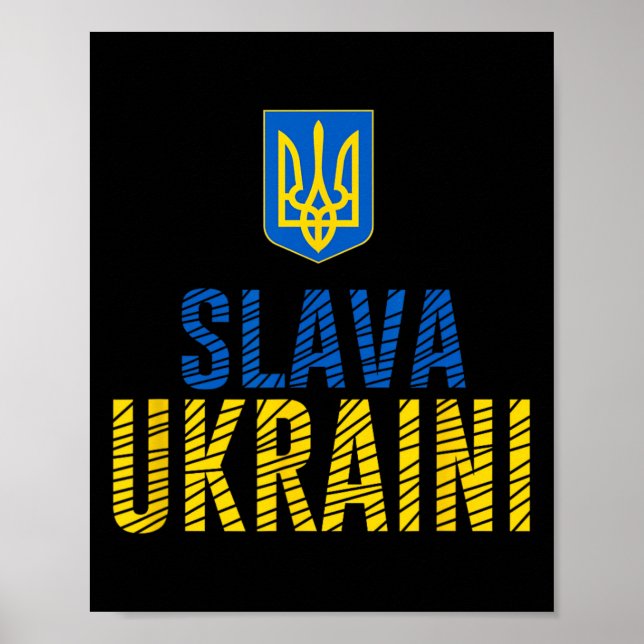Poster Slava Ukraini - Glória à Ucrânia  (Frente)