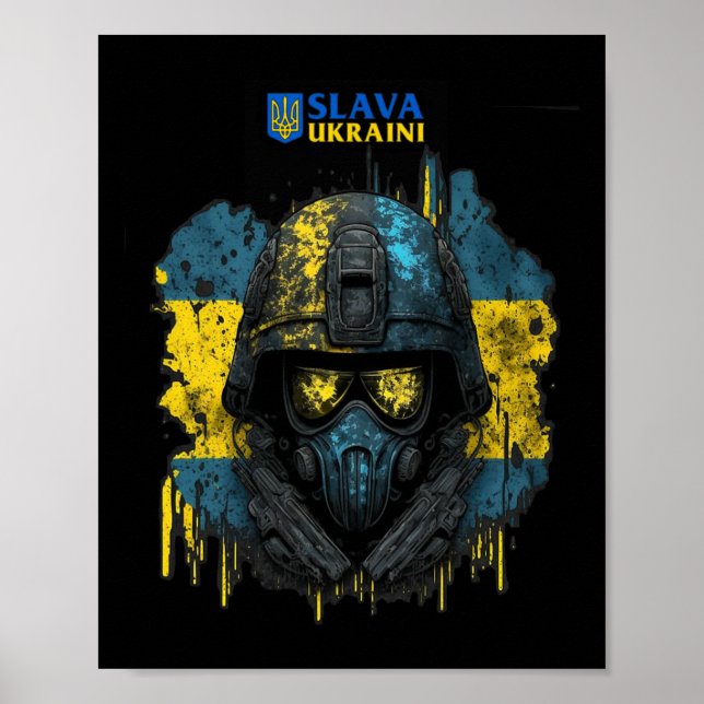 Poster Slava Ukraini -Glória à Ucrânia  (Frente)