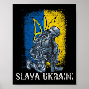 Poster Slava Ukraini Glória à Ucrânia Tridente Pró-Ucrâni