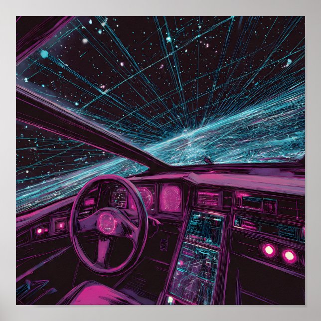 Poster Sleek High-Tech Art: Digital Horizon Command Deck (Frente)