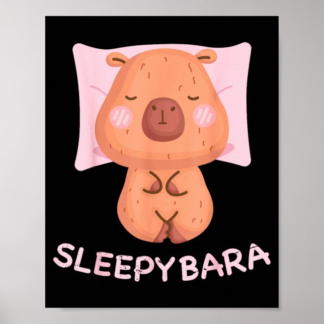Poster Sleeng Capybara Pajamas Nightgown Sleepybara Roden (Frente)