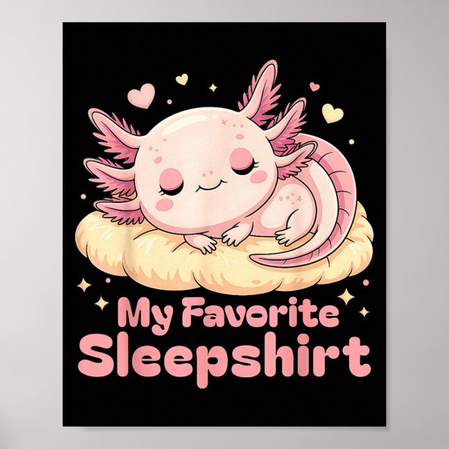 Poster Sleeng Pajamas Axolotl Favorite Sleepshirt Women G (Frente)