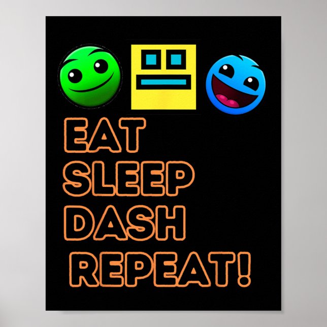 Poster Sleep Dash Repetir Jogador de Vídeo Geometria do J (Frente)