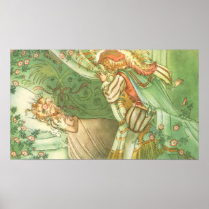 Poster Sleeping Beauty Princess, Vintage Fairy Tale