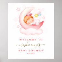 Sleepy Girl Over The Moon Chá de fraldas Welcome S