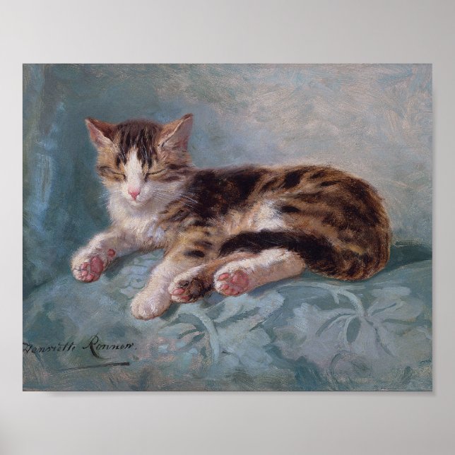 Poster Sleepy Kitten por Henriette Ronner-Knip (Frente)