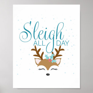 Poster Sleigh All Day Holiday Sign