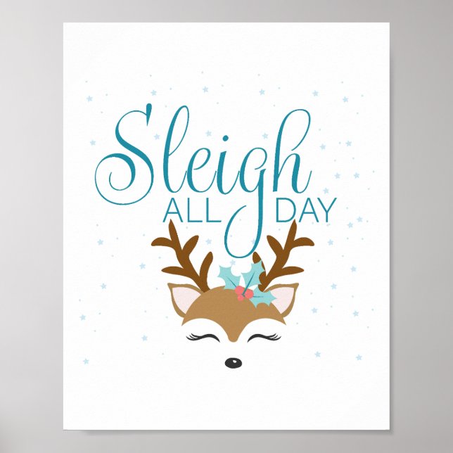 Poster Sleigh All Day Holiday Sign (Frente)