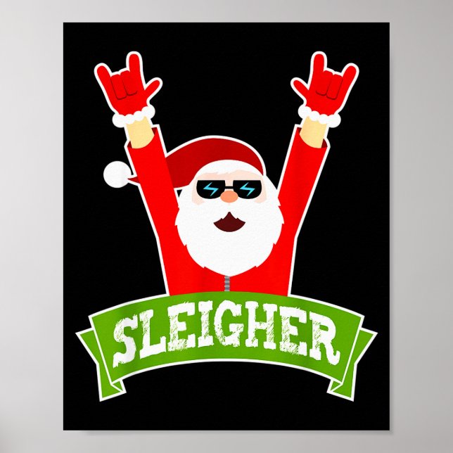 Poster Sleigher Ugly Sweater Heavy Metal Christmas Sweate (Frente)