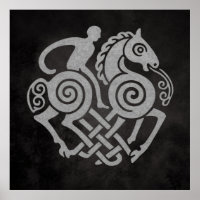 Sleipnir e Odin Símbolo Design Mitologia Nórdica
