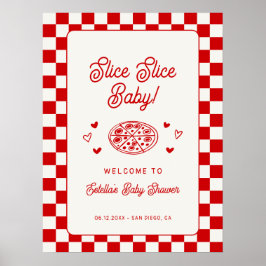 Poster Slice Slice Baby Pizza Baby Shower Welcome