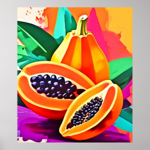 Poster Sliced Papaya Pop Art
