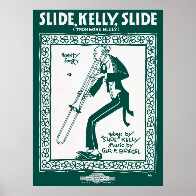 POSTER SLIDE, KELLY, SLIDE... TROMBONE BLUES 1920 (Frente)