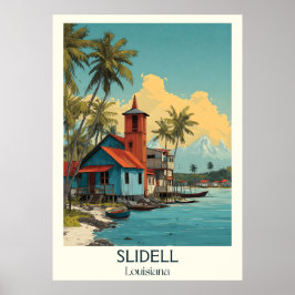 Poster Slidell Louisiana Vintage Bayou Lighthouse Art