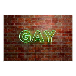 Pôster SlipperyJoe letreiro neon gay iluminado brilhante