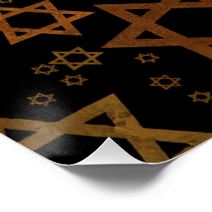 Pôster SlipperyJoe's Estrela de David temática de Hanukka