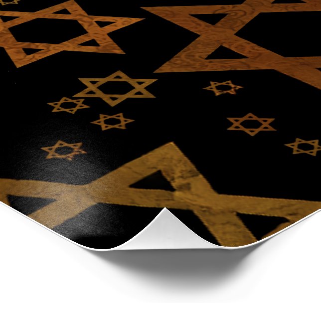 Pôster SlipperyJoe's Estrela de David temática de Hanukka (Canto)