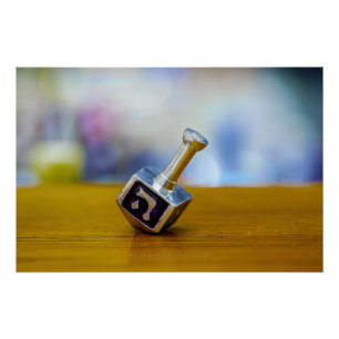 Pôster SlipperyJoe's Happy Hanukkah com quatro lados gira