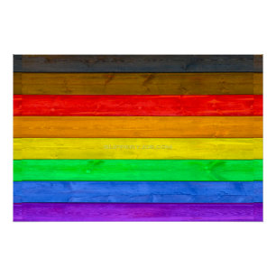 Pôster SlipperyJoe's Inclusive orgulho gay flag texturizo