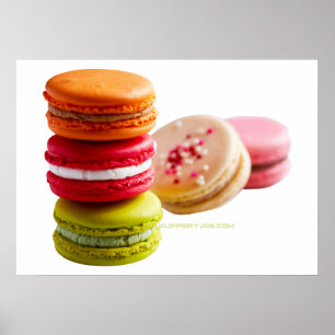 Poster SlipperyJoe's Macaroon cookies French stacked food