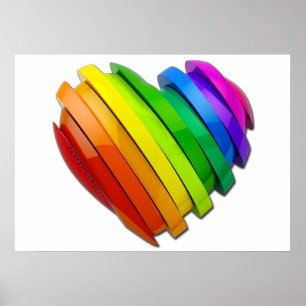 Poster SlipperyJoe's Pride heart Slices shaped glossy shi