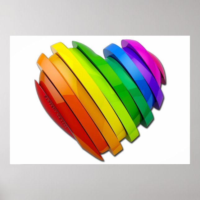 Poster SlipperyJoe's Pride heart Slices shaped glossy shi (Frente)