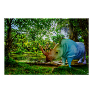Pôster SlipperyJoe's rhinoceros lush tropical setting pri