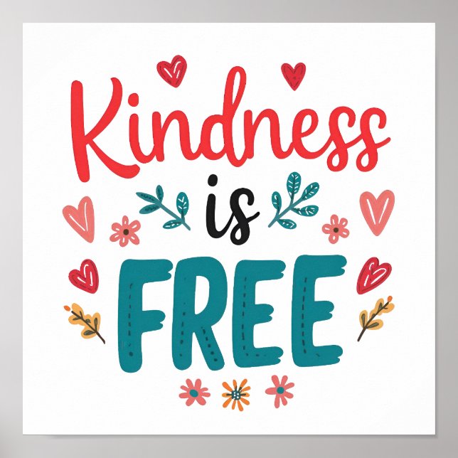 Poster Slogan de bondade colorida e otimista (Frente)