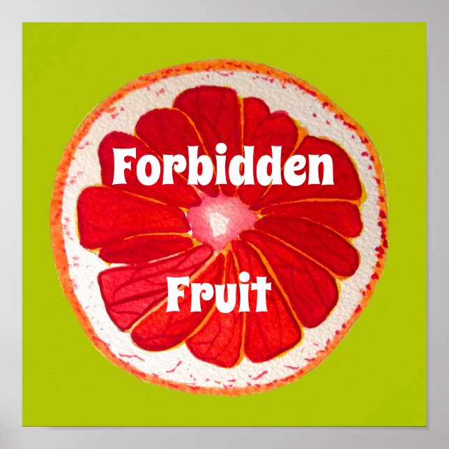 Poster Slogan de Fruta de Pop-arte proibido (Frente)
